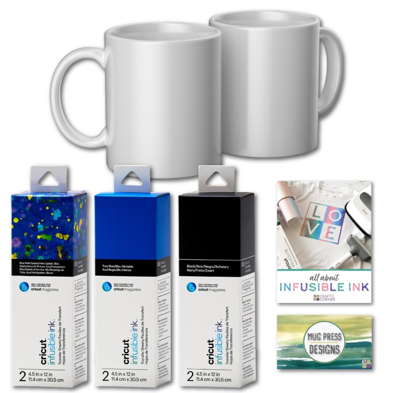 Cricut Ceramic Mugs for Mug Press, 12oz Infusible Ink for Sublimation & Designs